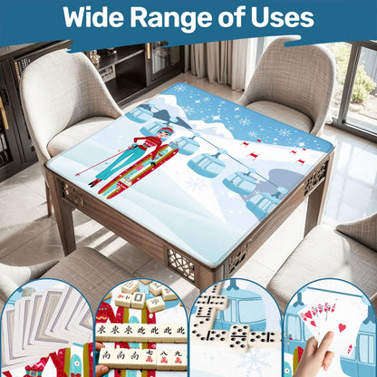 Ski Bunny Hills Winter Christmas Mahjong mat