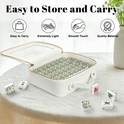 Whimsical Nostalgic Book Lover, Mahjong Christmas American Mahjong Tiles And Carry Case - Splash Of Mahj And Color Co.