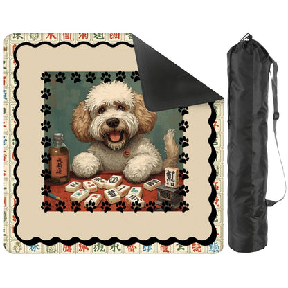 Doodle Dog Dog Playing Mahjong Mat - Splash of Color Co.