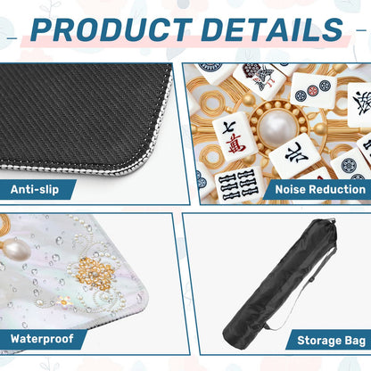 Mother Of Pearl Golden Brooch Bling Mahjong Mat