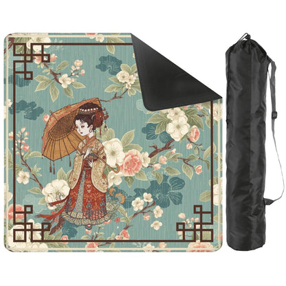 April Showers Asian Cherry Blossoms Vintage Inspired Mahjong Mat - Splash of Color Co.