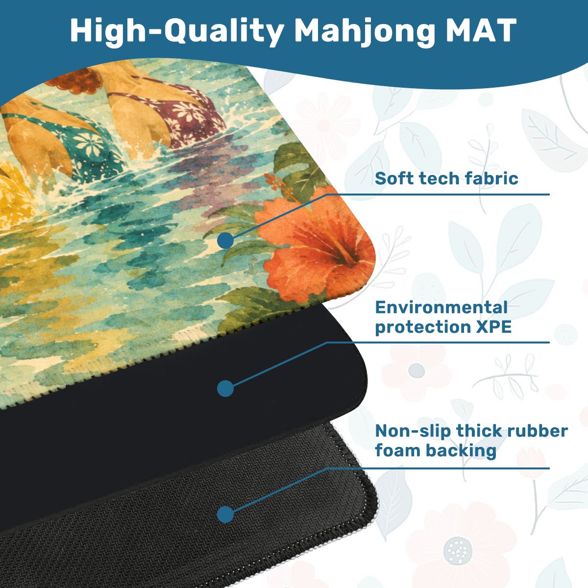 The Old World Nostalgic Tropicana Swim Club Mahjong Mat - Splash Of Mahj And Color Co.