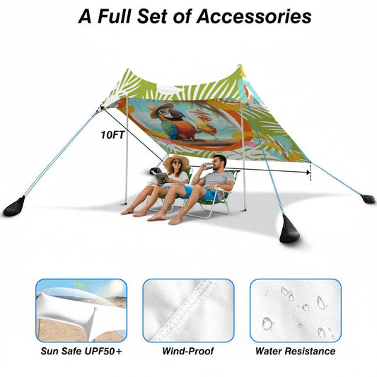 Tropical Toucan Beach Canopy - Splash of Color Co.