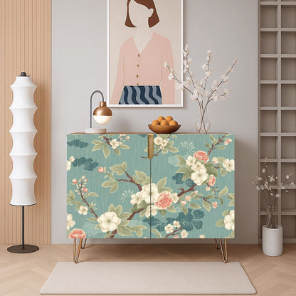 Asian Cherry Blossom Mahjong Tiles And Accessories Sideboard Credenza - Splash Of Mahj And Color Co.