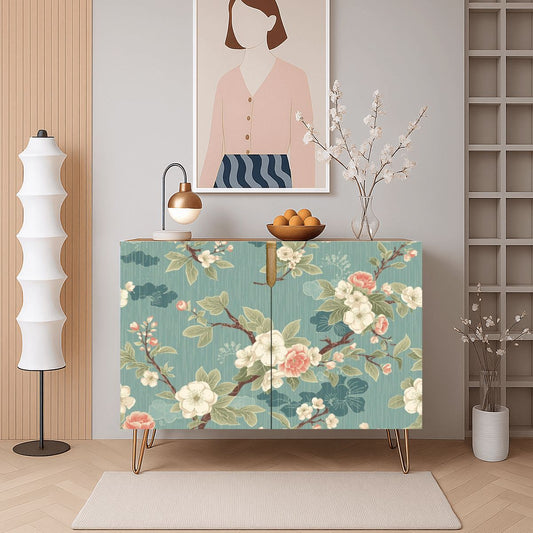 Asian Cherry Blossom Mahjong Tiles And Accessories Sideboard Credenza - Splash Of Mahj And Color Co.