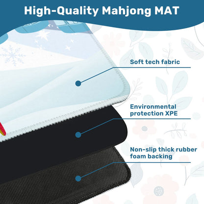 Ski Bunny Hills Winter Christmas Mahjong mat