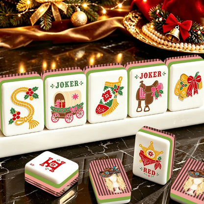 The Higher The Hair Countrygirl Western Christmas Mahjong Tiles And Carry Case