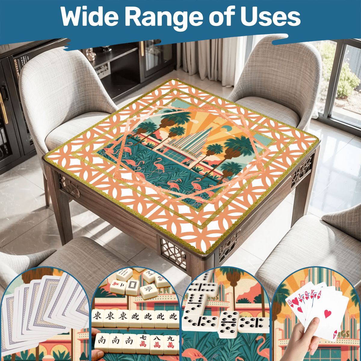 Art Deco Citrus Palm Springs Playfield Mahjong Mat - Splash of Color Co.