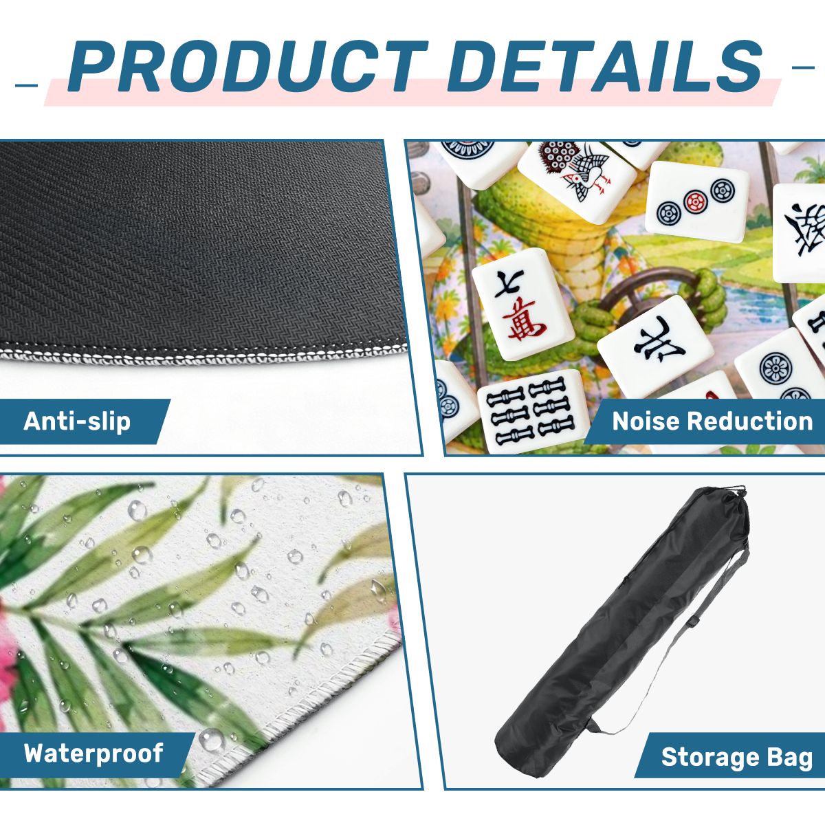 See Ya Later Alligator Tropical Floral Round Mahjong Mat