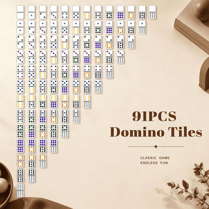 The Cat's Meow Modcentric Double 12 Mexican Train Dominoes Set - Splash Of Mahj And Color Co.