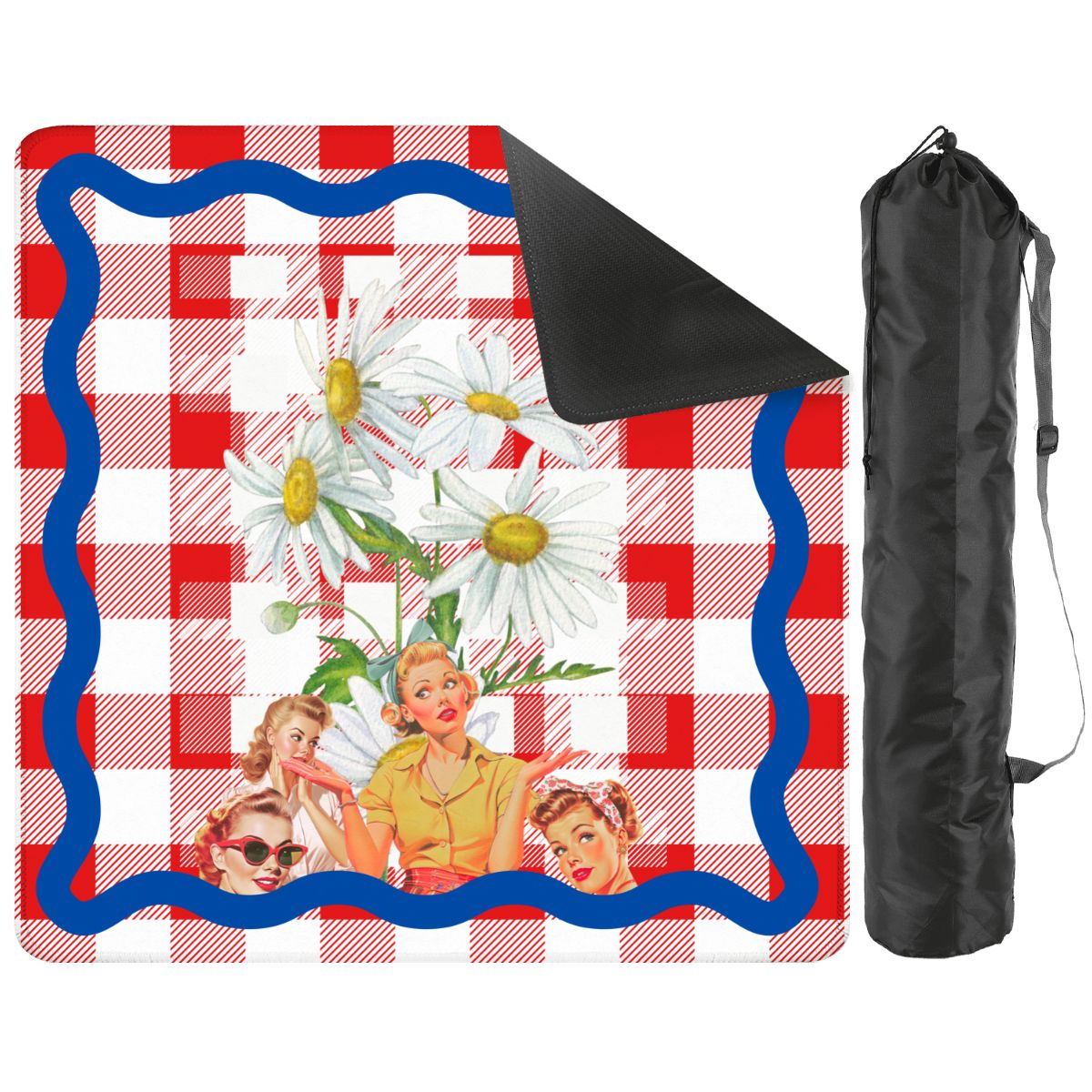 The Real Mahj Wives Red Gingham Nostalgic Mahjong Mat - Splash of Color Co.