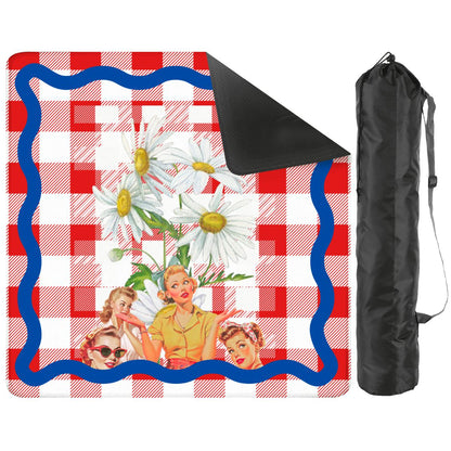 The Real Mahj Wives Red Gingham Nostalgic Mahjong Mat - Splash of Color Co.