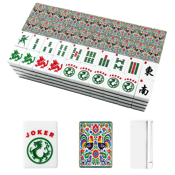 Wycinanki Polish Folk Art, Rooster American Mahjong Tiles And Carry Bag Case - Splash of Color Co.