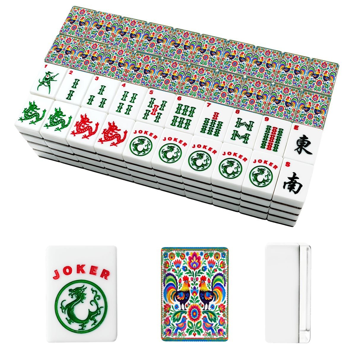 Wycinanki Polish Folk Art, Rooster American Mahjong Tiles And Carry Bag Case - Splash of Color Co.