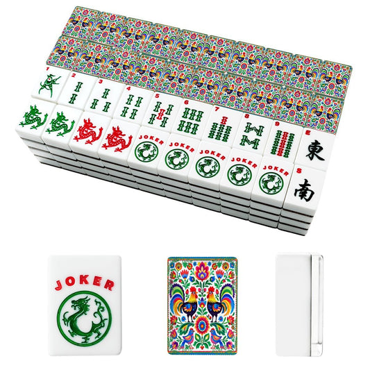 Wycinanki Polish Folk Art, Rooster American Mahjong Tiles And Carry Bag Case - Splash of Color Co.