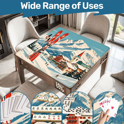 Alpine Ski Lodge Mahjong Winter Play Mat - Splash Of Mahj And Color Co.