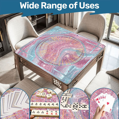 Mahjong Glitter Mat, Sparkle Splash, Pink Light Aqua Pastel Preppy - Splash of Color Co.