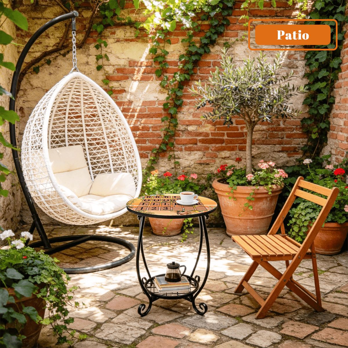 Mahjong Outdoor Solo Play Side Table - Splash of Color Co.