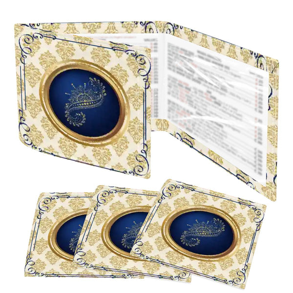 Art Deco Speakeasy Collection Golden Gilden Brocade 4 Mahjong Card Holder with Line Finder - Splash of Color Co.