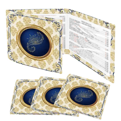 Art Deco Speakeasy Collection Golden Gilden Brocade 4 Mahjong Card Holder with Line Finder - Splash of Color Co.