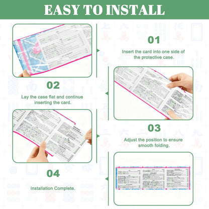 Pink Peony Watercolor Blue, 4 Mahjong Card Holder with Line Finder - Splash of Color Co.