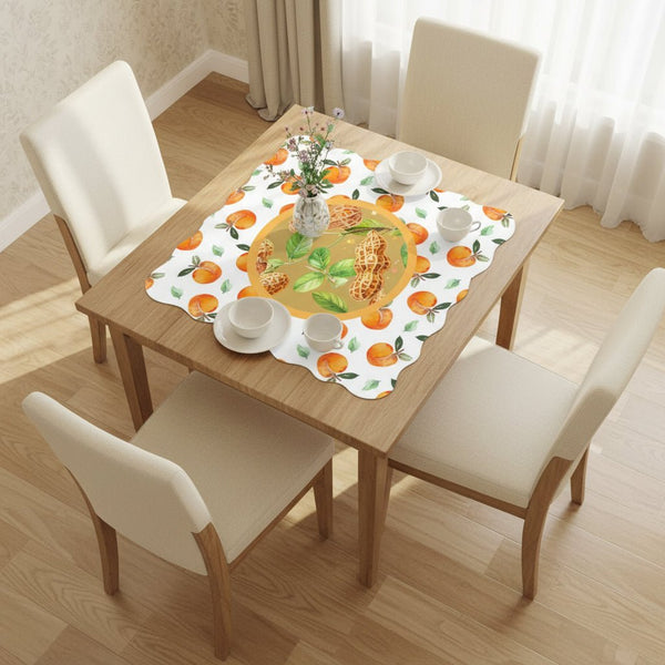 Georgia Peach And Peanuts Scalloped Mahjong Mat - Splash of Color Co.