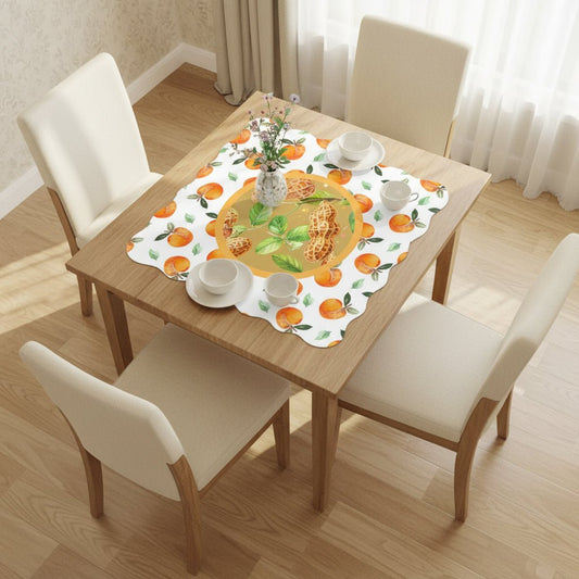 Georgia Peach And Peanuts Scalloped Mahjong Mat - Splash of Color Co.