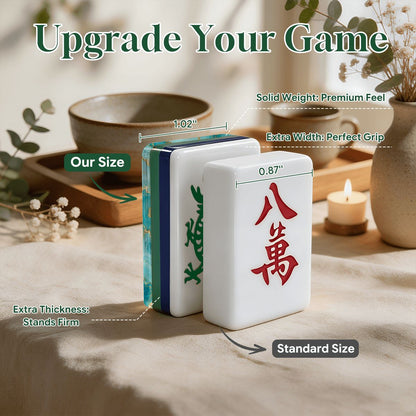 Aquamarine 4Layer American Mahjong Tiles  Blue  Green With Carry Case