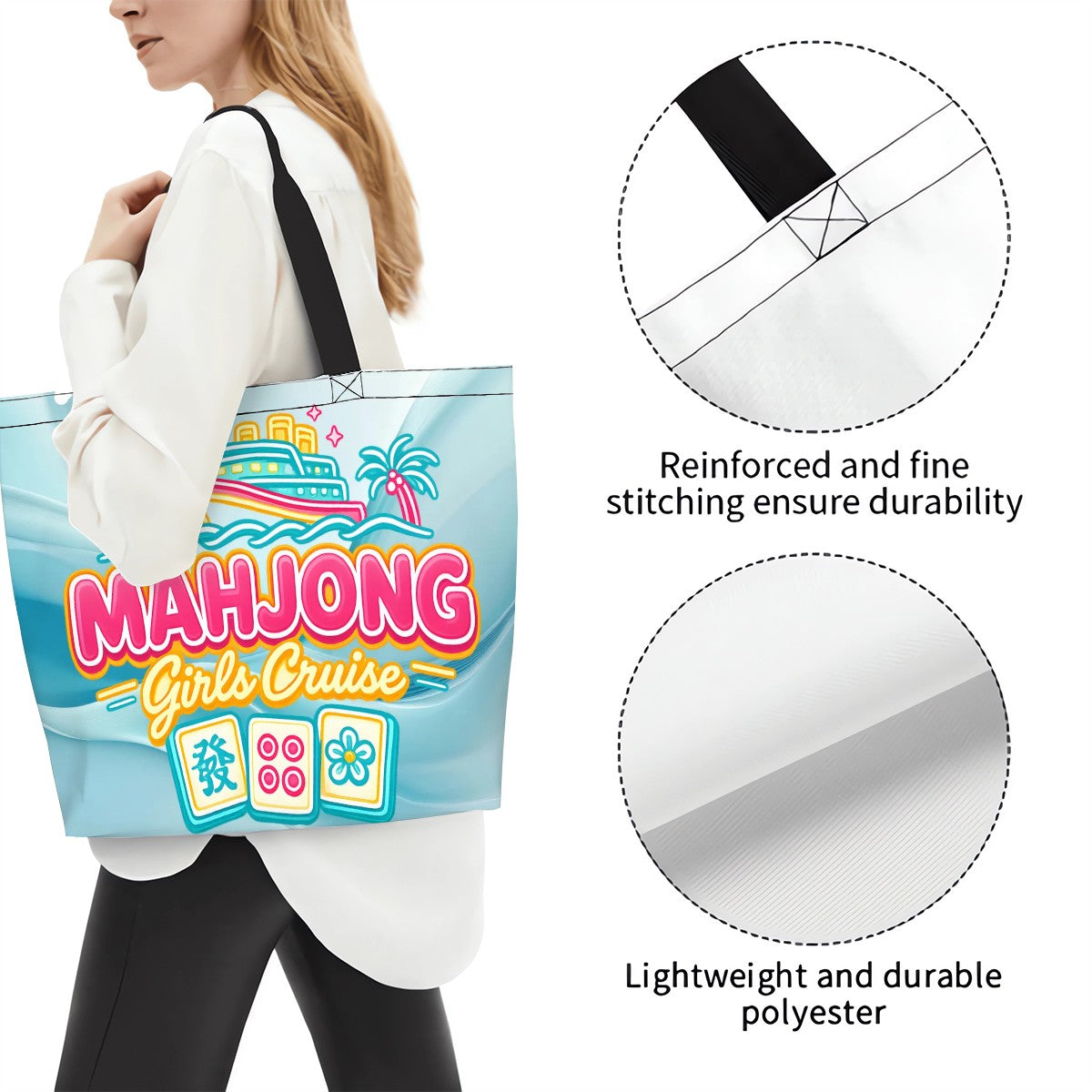 Mahjong Girls Cruise Women's Large Capacity Shoulder Bag - Splash of Color Co.