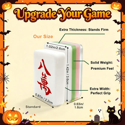 Halloween Mahjong Engraved Layered Tiles, Purple Potion Ghoulish Nights
