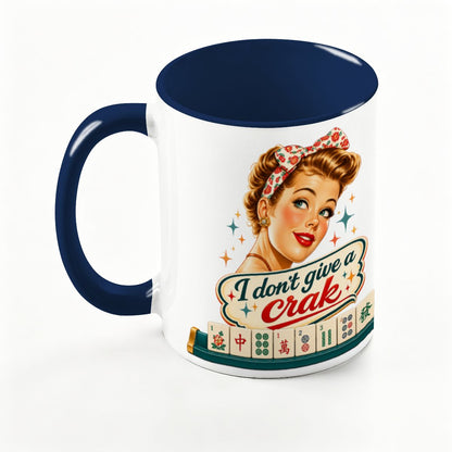 Funny Mahjong Mug, I Don't Give A Crak Large Colorful Mug (15oz)