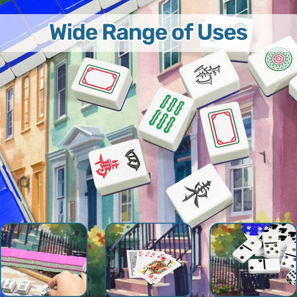 Charleston South Carolina Rainbow Row Dainty Scalloped Mahjong Mat - Splash of Color Co.