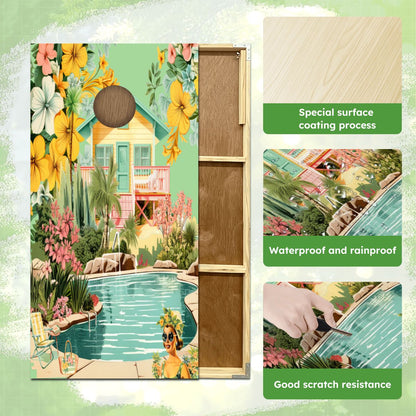 Nostalgic Coastal Beach House Cornhole Set 1Pcs