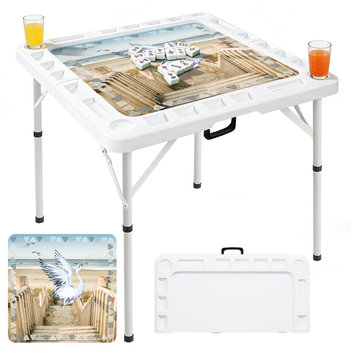 Pelican Landing Mini Mahj Mat And Foldable Mahjong Table - Splash of Color Co.