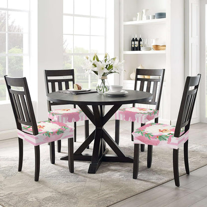 Vintage Santa Pink Green Striped Festive Christmas Chair Covers