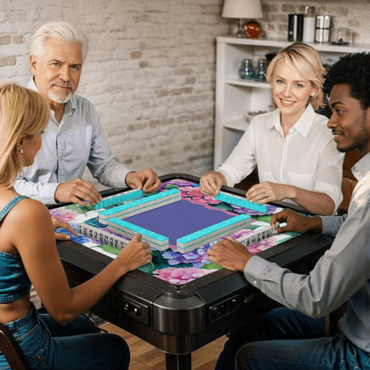 Purple And Pink Hydrangea Blooms Mahjong Mat 33"x33" - Splash Of Mahj And Color Co.