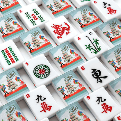 Merry Mahj Nostalgic Christmas American Mahjong Tiles And Carry Case - Splash of Color Co.