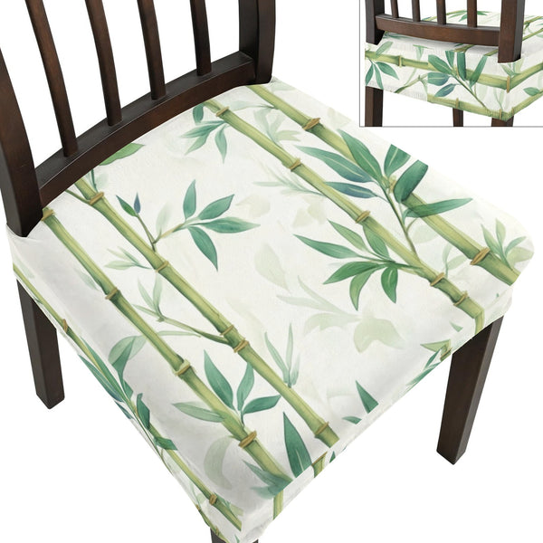 Asian Bamboo Designed Set Of Four Chair Pad Seat Covers - Splash of Color Co.
