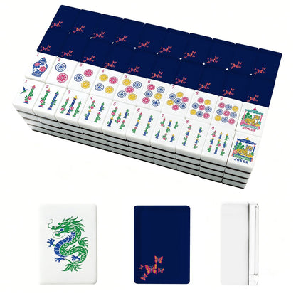 Royal Blue Butterfly Chinoiserie Engraved Mahjong Tiles And Carry Case - Splash Of Mahj And Color Co.