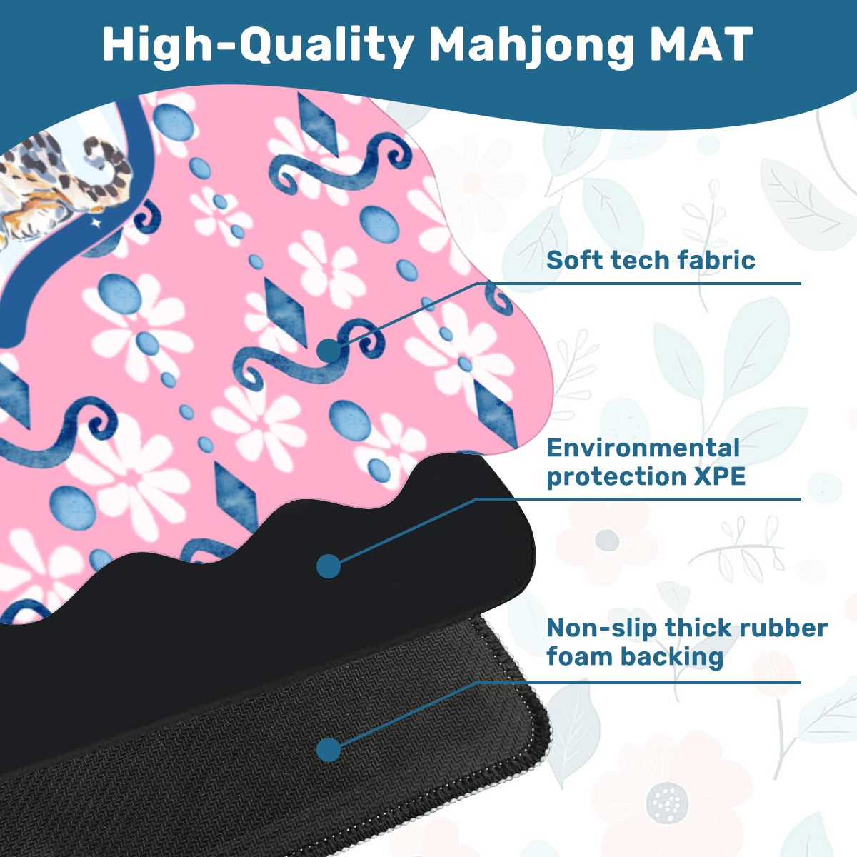 Charleston Cheetah Dainty Pink Scalloped Mahjong - Splash of Color Co.