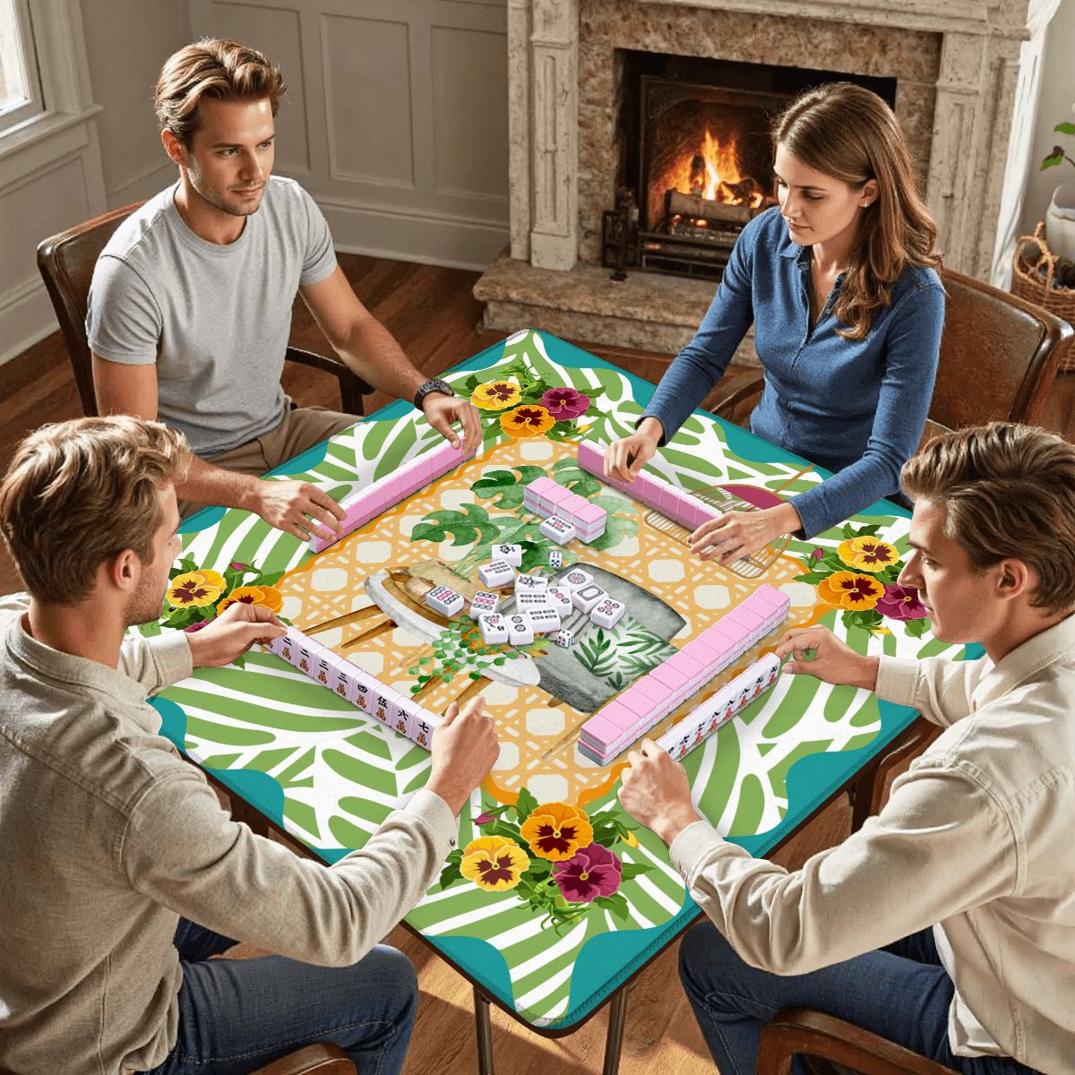 Houseplants And Critters Mahjong Mat - Splash of Color Co.