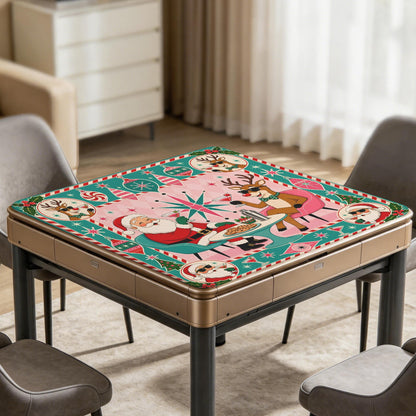 Santa's Working Hard Shop Mahjong Christmas Mat