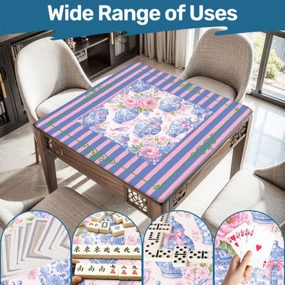 The Ginger Jar Garden Chinoiserie Preppy Mahjong Mat - Splash of Color Co.