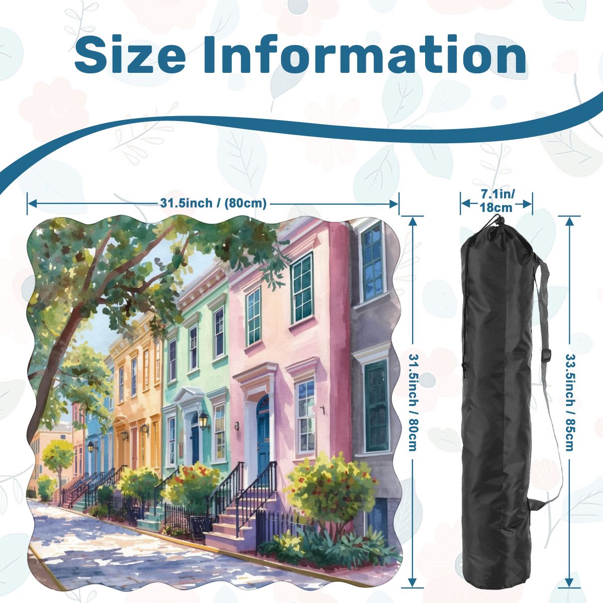 Charleston South Carolina Rainbow Row Dainty Scalloped Mahjong Mat - Splash of Color Co.