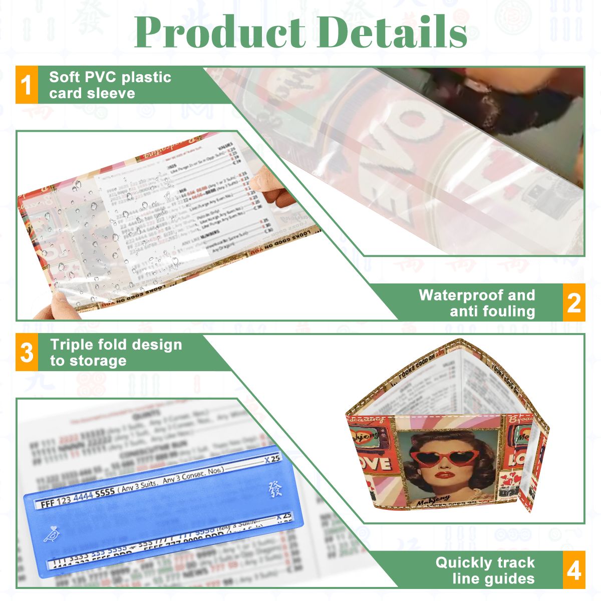 The Era Of Mahjong Looks Good On You 4 Mahjong Card Holder with Line Finder - Splash of Color Co.