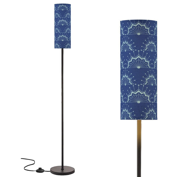 Art Deco Modern Floor Lamp, Radiating Royal Blue Book Nook Lamp - Splash of Color Co.