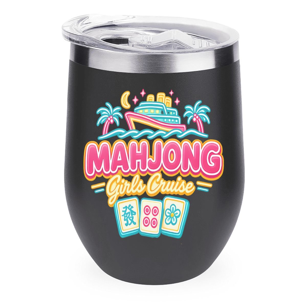 Mahjong Girls Cruise Egg - Shaped Tumbler - Splash of Color Co.
