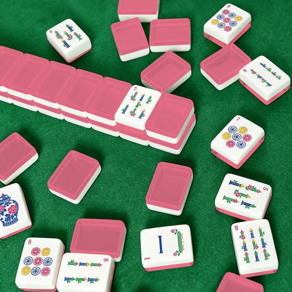 Bubblegum Pink Chinoiserie Pastel Mahjong Tiles With Carry Case