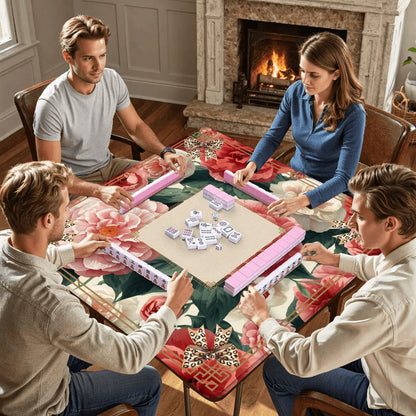 Southern Floral Camellias In Bloom Mahjong Mat - Splash of Color Co.