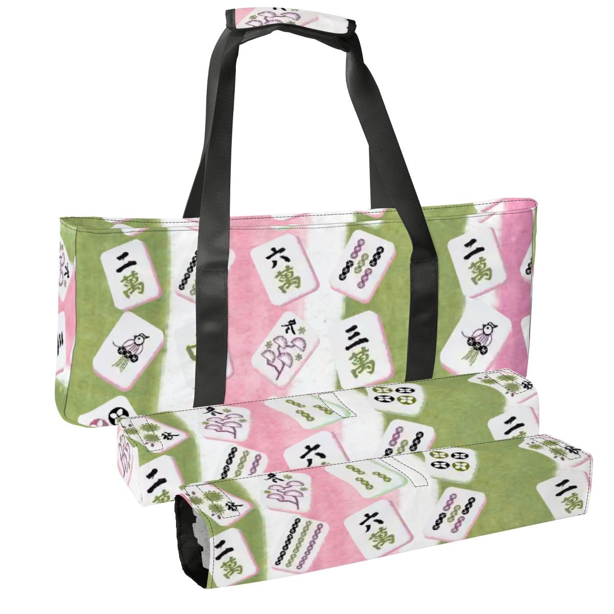 Mahjong Bag Set Watercolor Green, Pink Pastel Bundle Bag - Splash of Color Co.